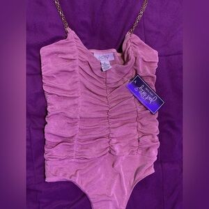 Pink glitter bodysuit